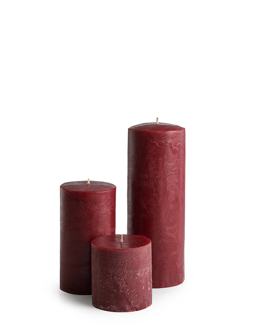 Cylinder Candles - 7 cm ⌀ -  Claret Red