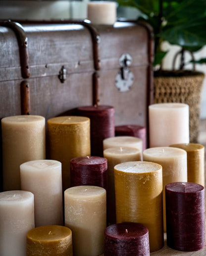 Cylinder Candles - 12 cm ⌀ - Claret Red